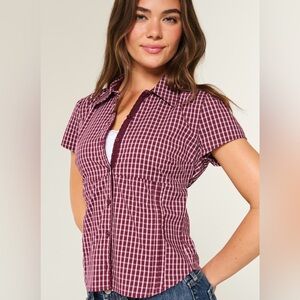 Brand New!! Hollister Short-Sleeve Poplin Shirt